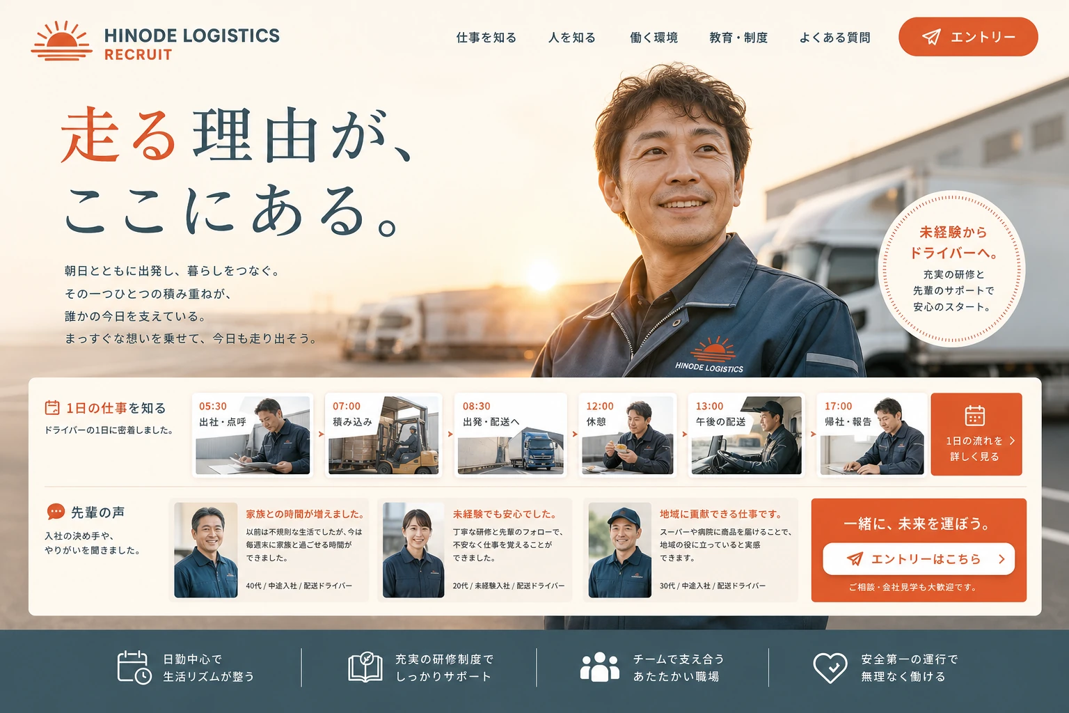当社が制作する場合のデザイン例（B案：採用・働く人）