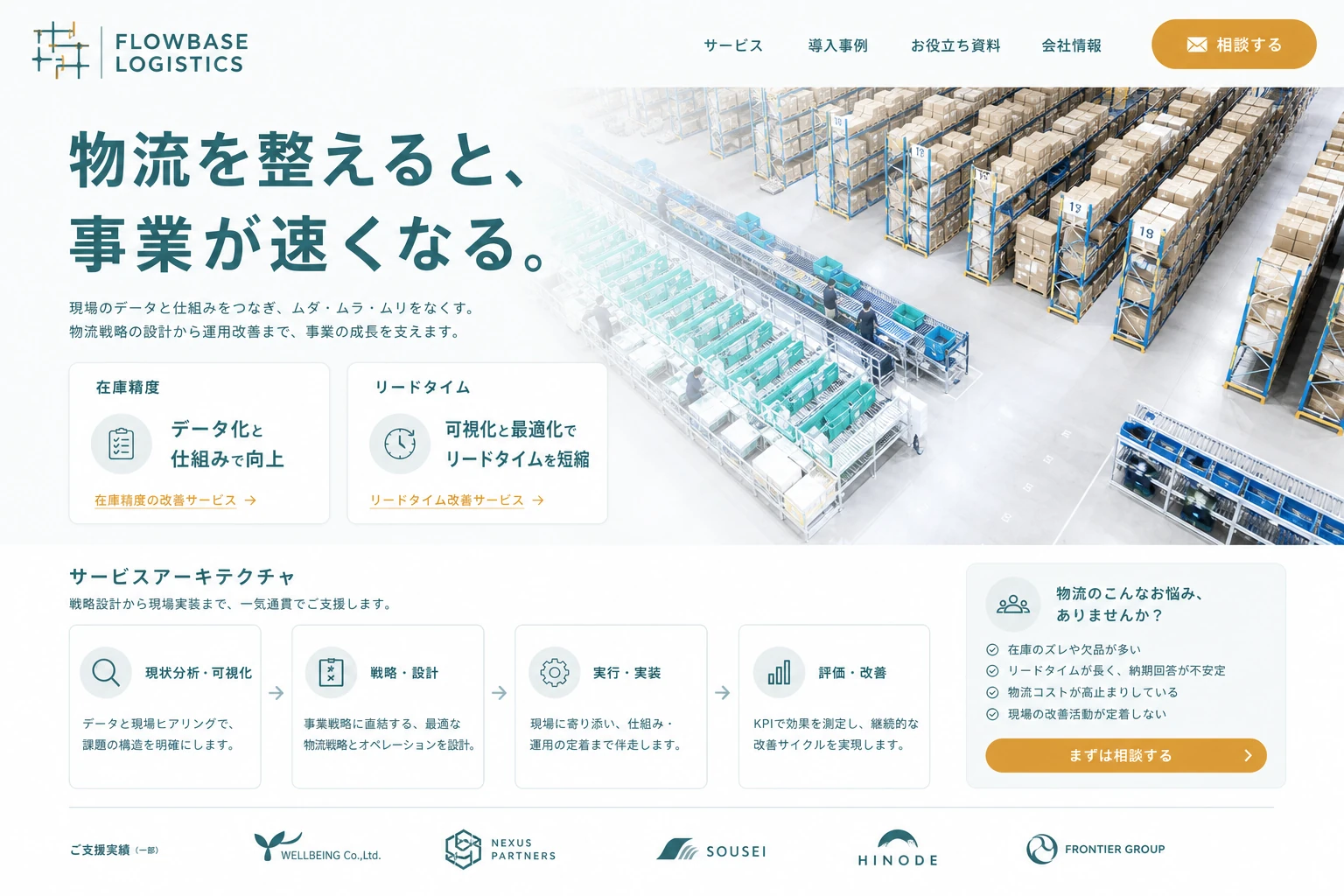 当社が制作する場合のデザイン例（C案：倉庫・最適化）