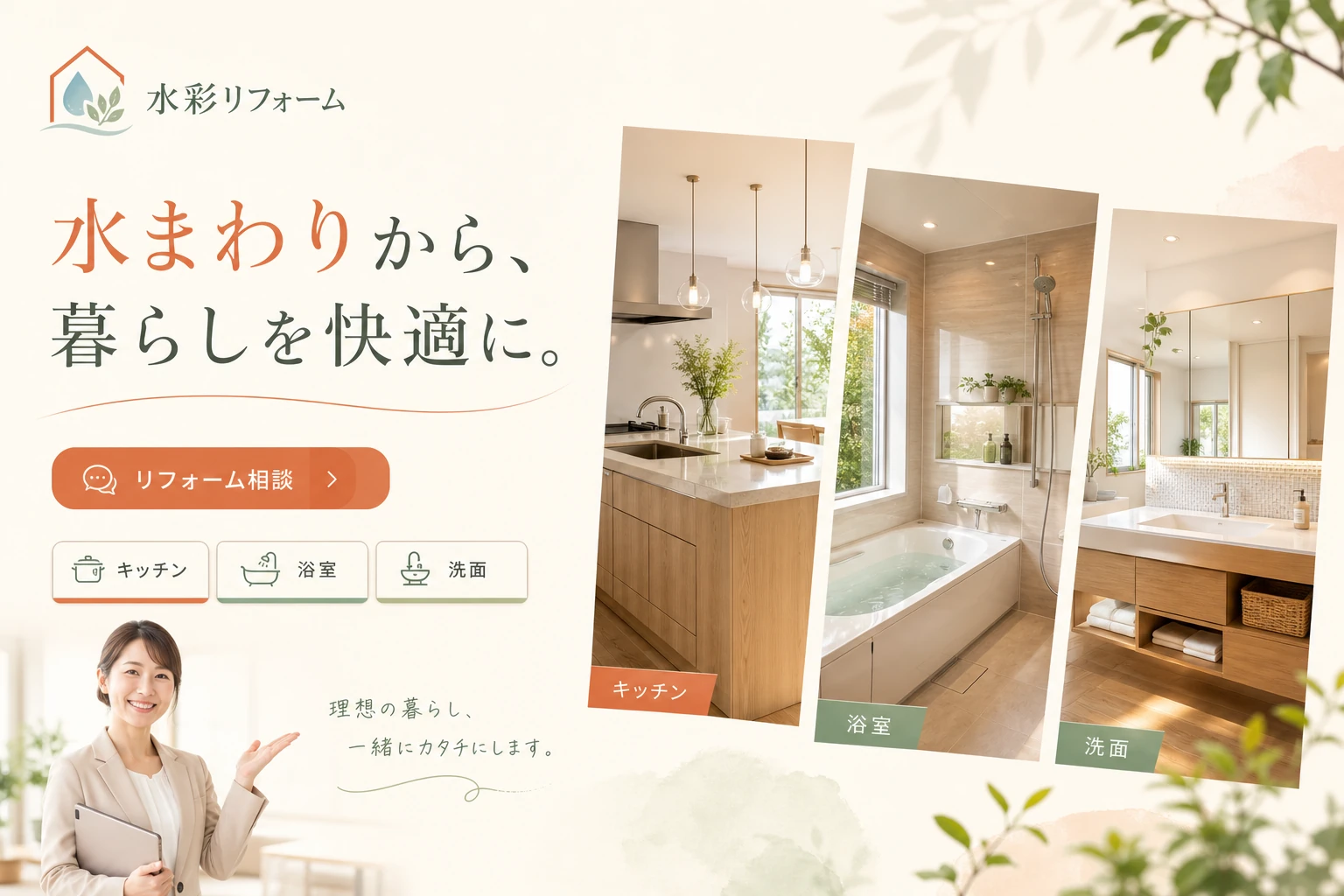 当社が制作する場合のデザイン例(B案:住宅リフォーム)